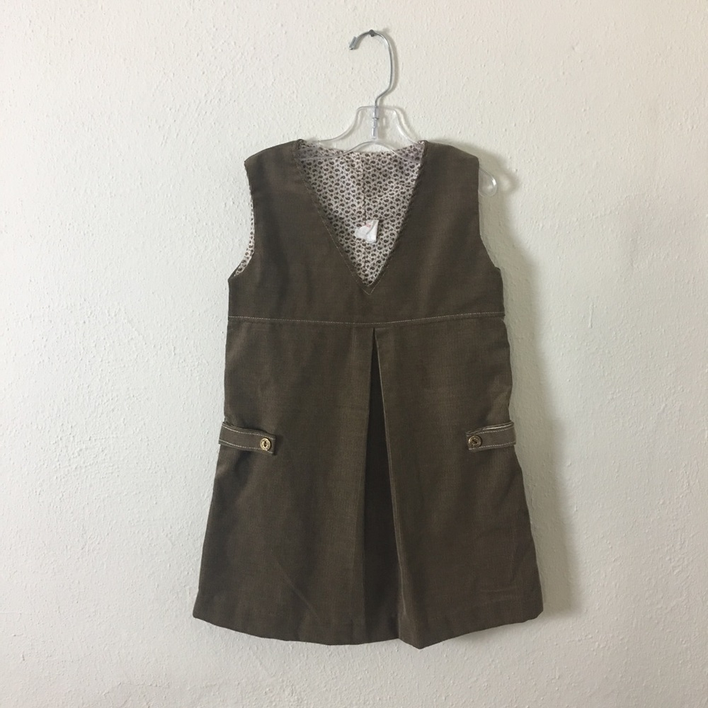 Vintage 1960s Brown Corduroy Jumper Dress